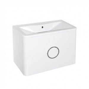 Stile Line мебель для ванной Орлеан-2 подвесная Адель 80 (2 ящ) белый глянец/белый лакобель (тумба+раковина)