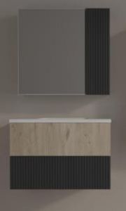 Stile Line Мебель для ванной Стокгольм Небула/Черный софт 70 2 ящика