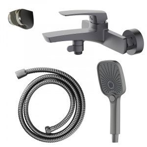 Смеситель для ванны Azario Конда с ручным душем, графит (AZ-K3011GR)