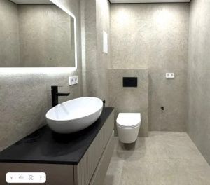 Сет Лоранто Престиж Loranto Prestige + унитаз подвесной Азарио Уно  +безободковый, сиденье микролифт + Кнопка квадратная , черная матовая (4551+AZ-2380+7523)