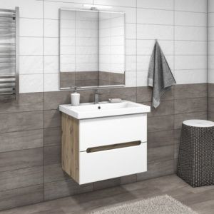 Эльба Мебель для ванной тумба подвесная "Корро - 70" (Небула/Арктика)