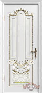 Дверь ВФД Александрия 70ДГ-0 белая эмаль/патина золото