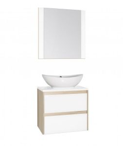 Stile Line Мебель для ванной "Монако0" 70 2 ящ.PLUS Ориноко/Белый Лакобель