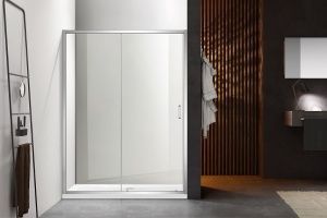 Душевая дверь Aquatek AQNAA6121-100 , двухэлементная, раздвижная 1000x2000,  профиль хром,стекло прозрачное