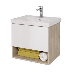 Dreja мебель для ванной PERFECTO 60 дуб эврика/белый глянец