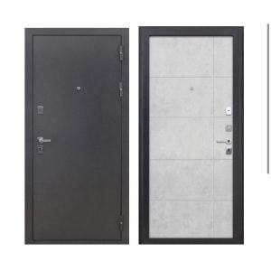 Дверь стальная Тайгер Квадро антик серебро/бетон снежный