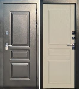 Дверь стальная Промет Термо Винтер 100 Серебро/Белоснежный ясень